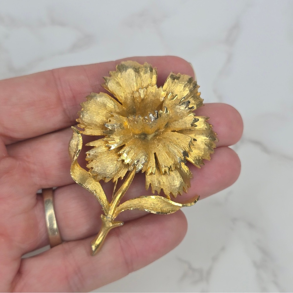 Vintage Signed Brooch Lot 4pc Capri Mamselle CS Sarah Coventry Floral Rhinestone - Picture 4 of 14